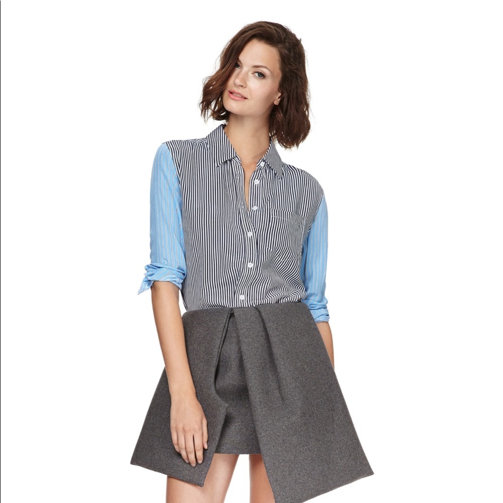 Equipment Reese Striped Silk Blouse